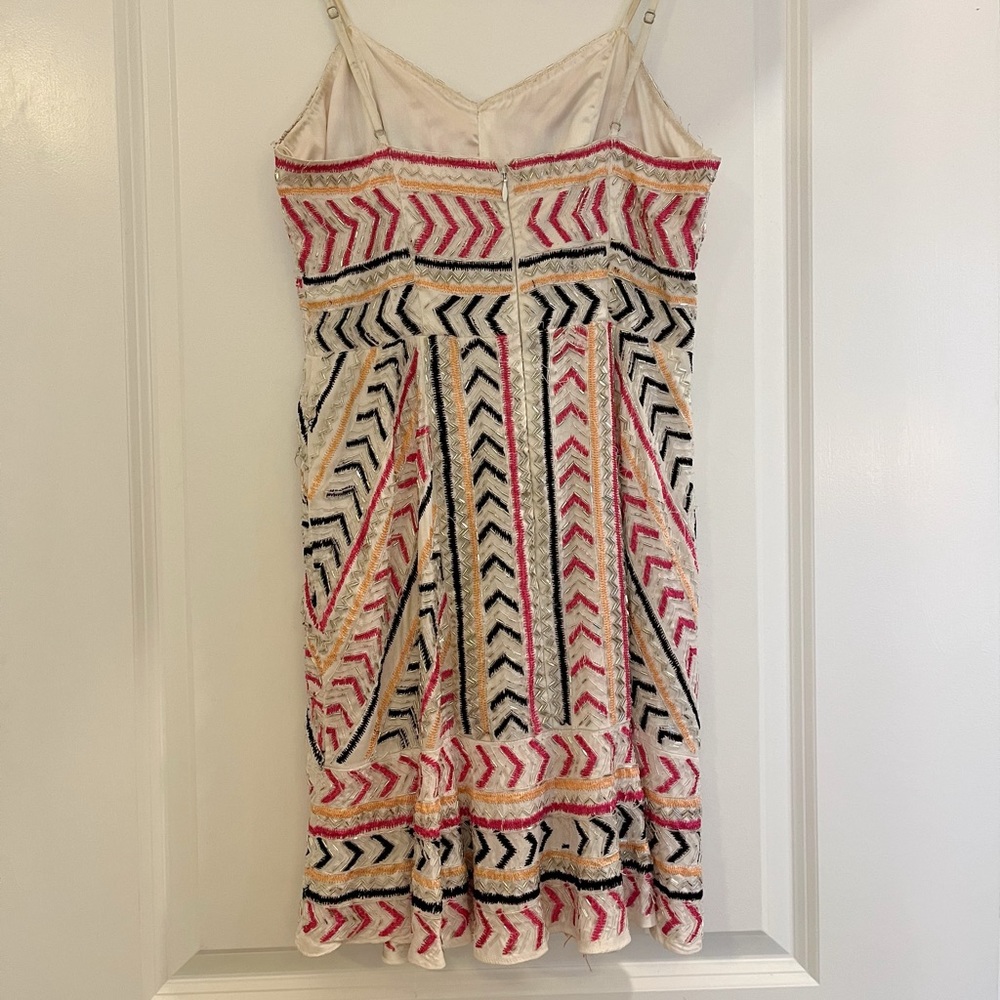 Parker Beaded Sequin Silk Cocktail Mini Dress - Picture 4 of 7